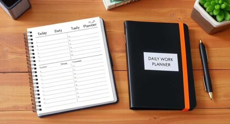 Daily Work Planner Notebook for Professionals